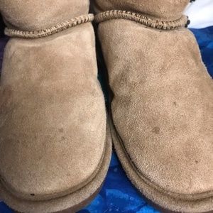 Bearpaw Shearling suede fur boots size 7 tan 38/7
